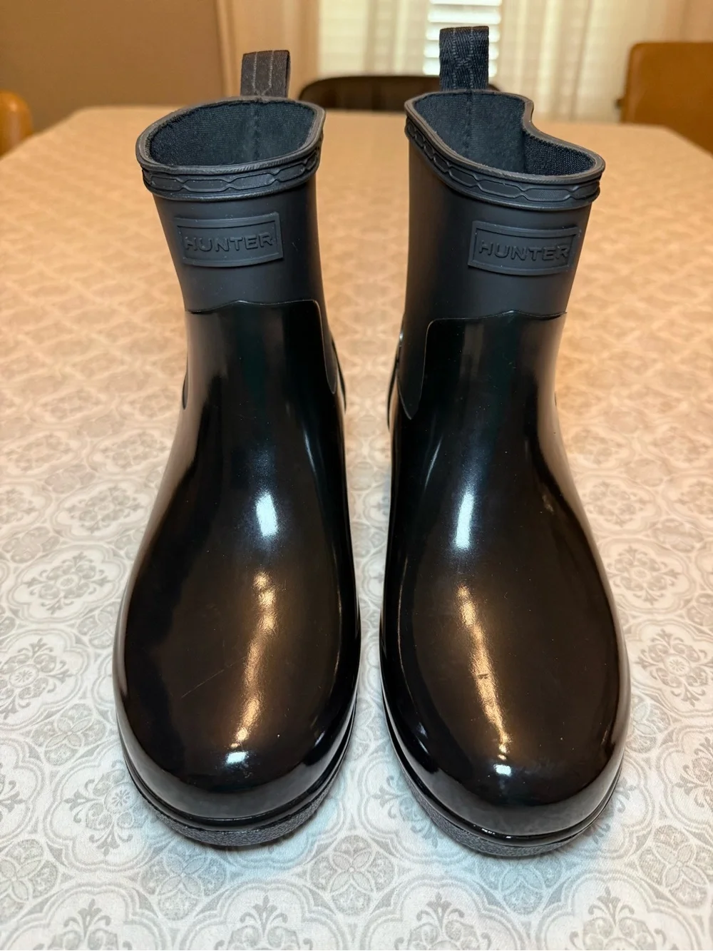 Hunter Refined Low Heel Biker Gloss Duo Size 6